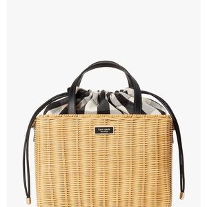 Kate spade Sam gingham wicker medium satchel